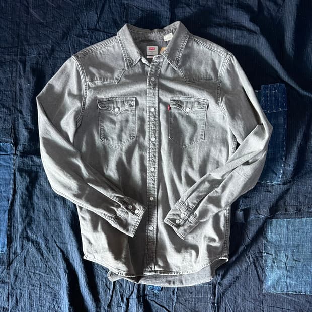 리바이스 흑청 데님 웨스턴 셔츠 M