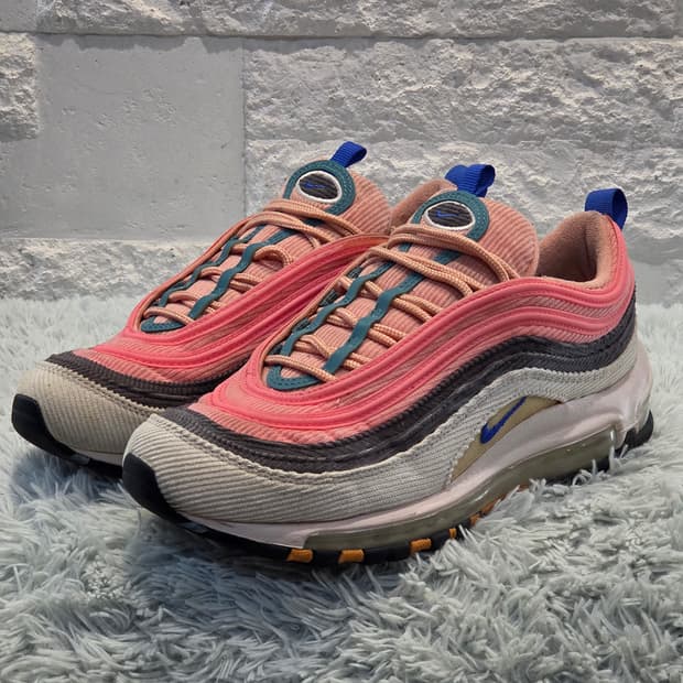 2w-2:나이키 에어맥스97 코듀로이 핑크 멀티컬러25.5cm(희소성)