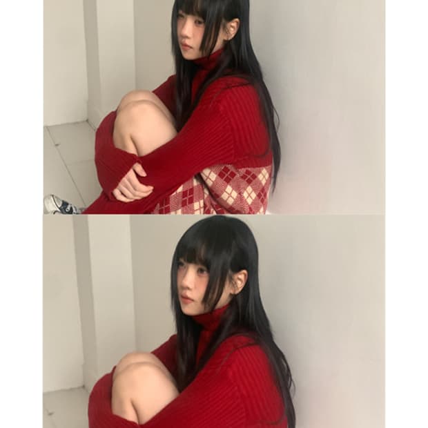 Caroline Turtle Neck Knit Dress