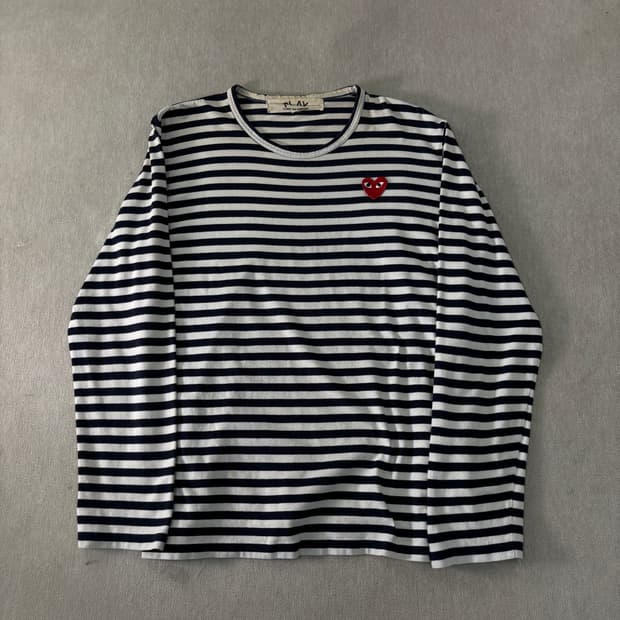 100 꼼데가르송 스트라이프 롱슬리브 티셔츠