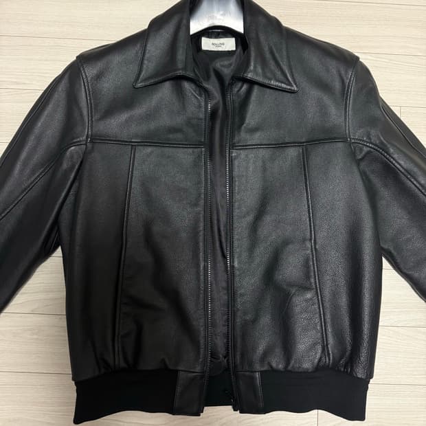 롤링스튜디오 램스킨보위레더블루종자켓 L