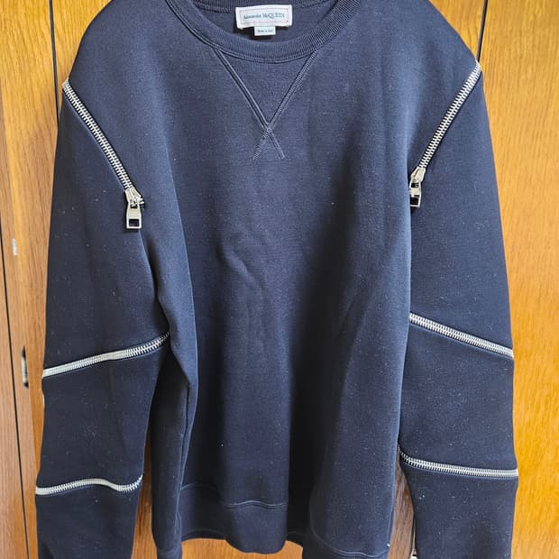 알렉산더 맥퀸 Alexander McQueen 지퍼 스웻 셔츠 블랙 M