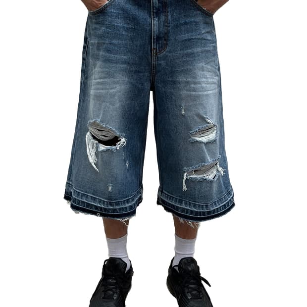 FAR VTG JEAN SHORTS (BLUE)