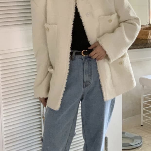 위드아웃썸머 페퍼 트위드 아이보리