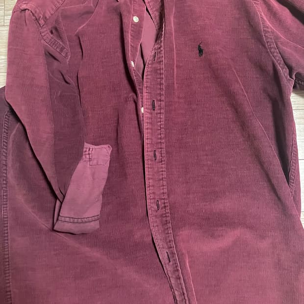 폴로 코듀로이 셔츠 버건디 s