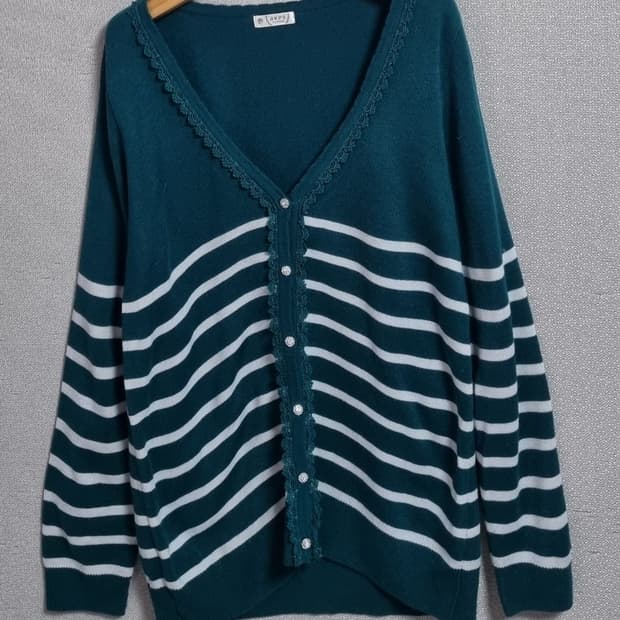 M ) 엑시즈팜 딥그린 니트 가디건