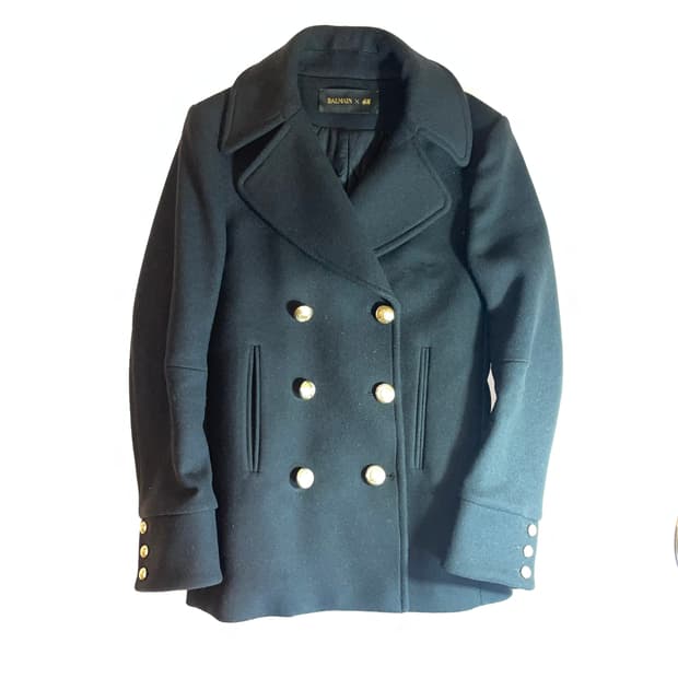 Balmain x H&M 더블 브레스티드 울 코트