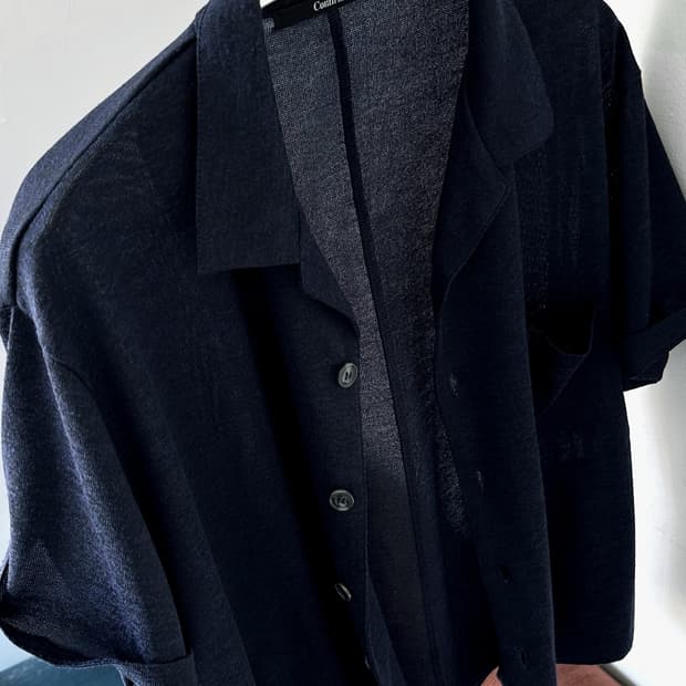 High gauge poly short sleeve knit shirke