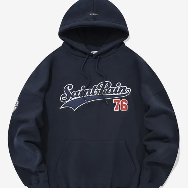 세인트페인 sp팀 로고 후드 네이비 m