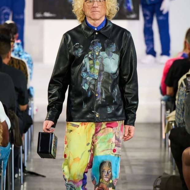 kidsuper 블루 스트릿 홀리건 페이크레더