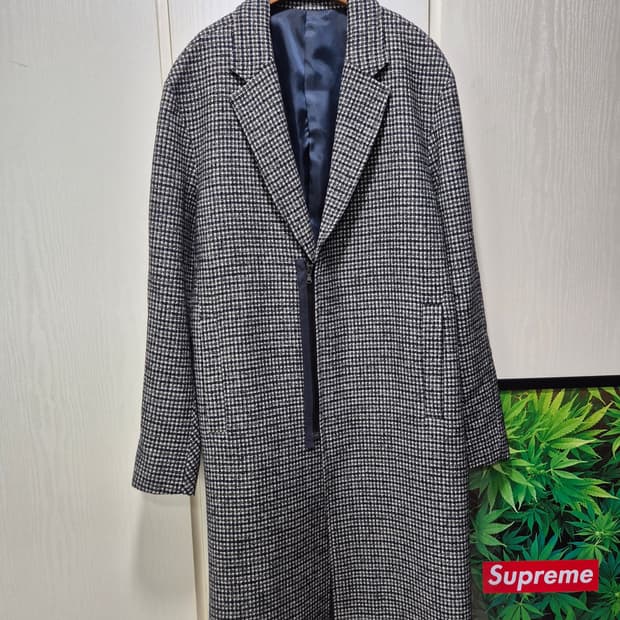 송지오. 체크 롱코트