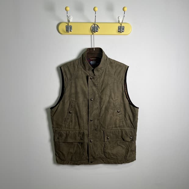 폴로 랄프로렌 왁스 코팅 헌팅 베스트 M