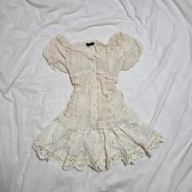 디어마이믹스 로걀탑 블라우스 큐롯스커트 세트 리즈리사 트랄라라 히메갸루깔