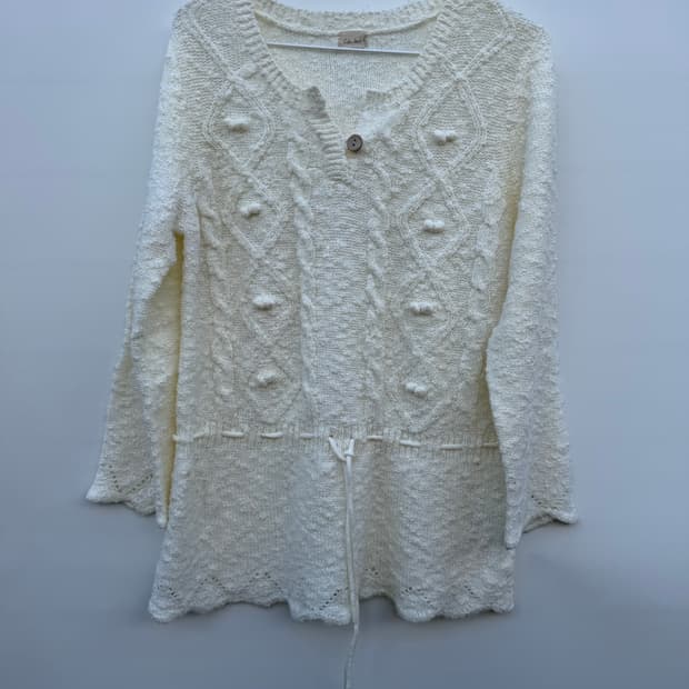 폼폼이 아이보리 니트 미니원피스니트 너드