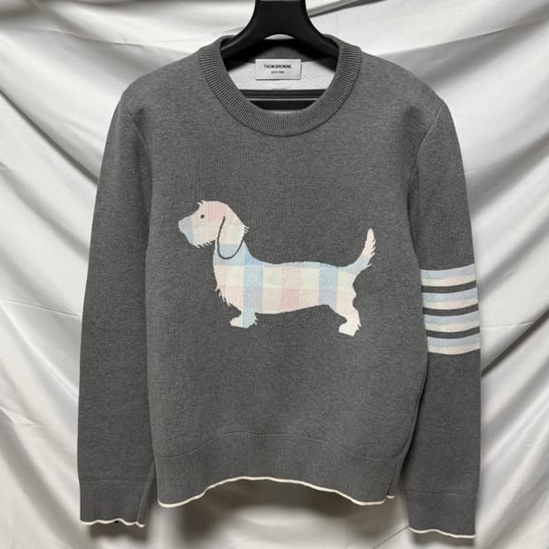 [S+급/4] 톰브라운 사선완장 헥터 니트 그레이 백화점판