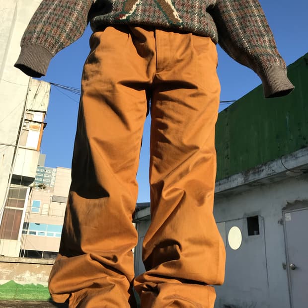 카라멜 와이드 팬츠 