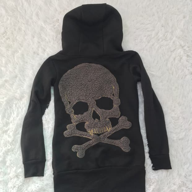 일본빈티지 고스펑크 스컬 후드집업 