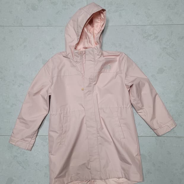 노스페이스 연핑크 롱 바람막이 키즈 140사이즈 상태극상

