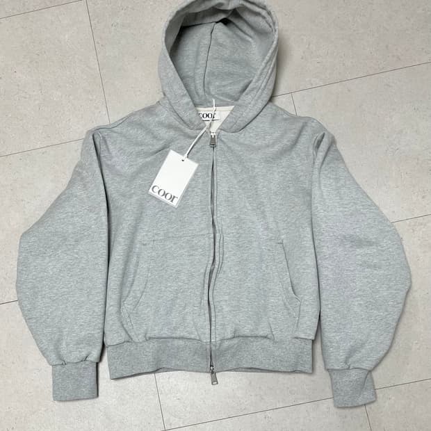 쿠어 미니멀 코튼 후드집업(멜란지그레이) 사이즈S