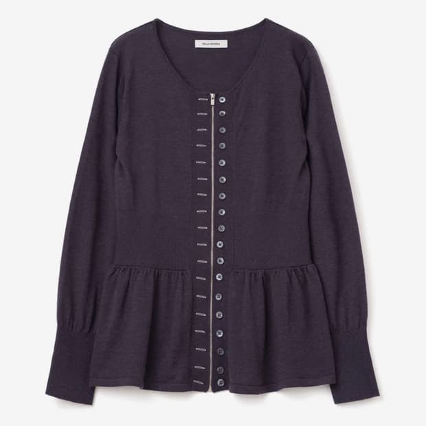 밀로우먼 페이크 집업 가디건 [퍼플]