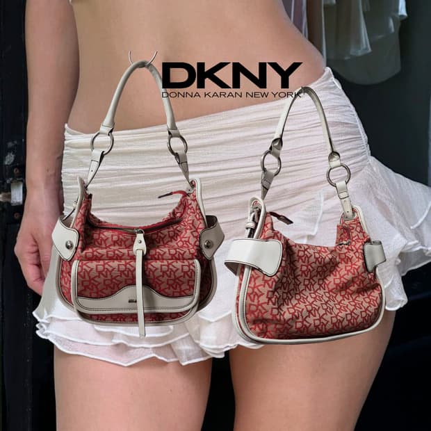 DKNY Red y2k monogram Ring Bag