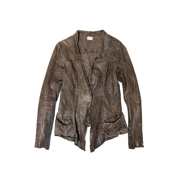 Transit crinkle leather jacket