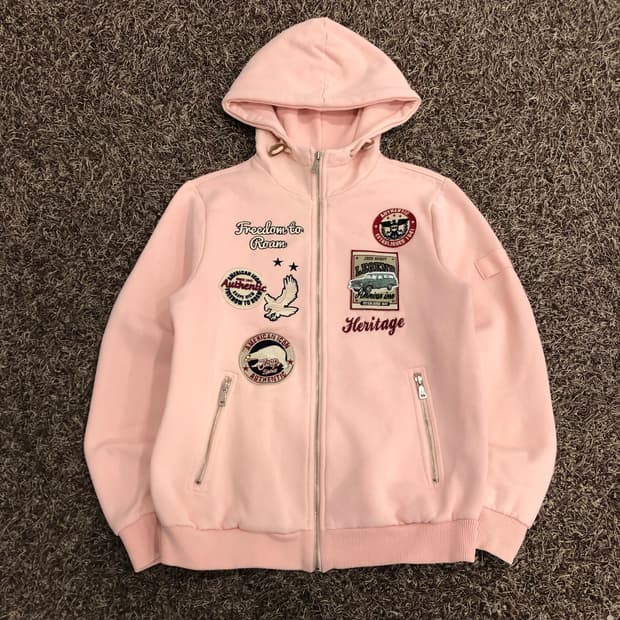 Jeep 핑크 패치 후드집업