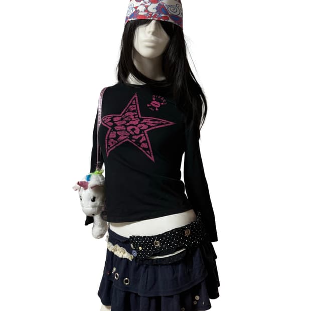 디젤 y2k 베이비 티셔츠