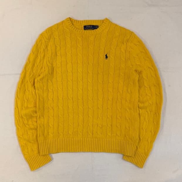 폴로 랄프로렌 꽈배기 케이블 니트 옐로우