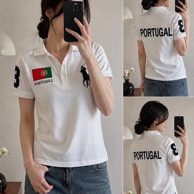     폴로 랄프로렌 빅포니 포르투갈 PK 반팔 카라티 화이트