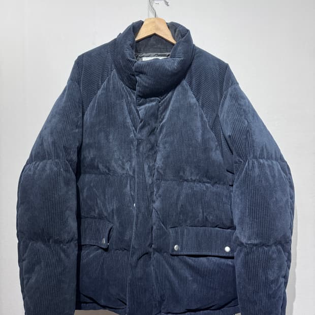 커스텀멜로우 새드스마일 코듀로이 다운 패딩 L 네이비