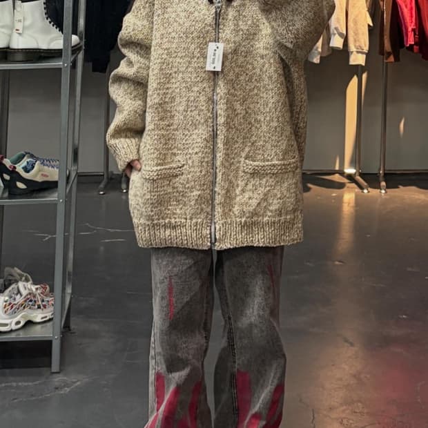 빈티지 니트 집업 자켓 A3441