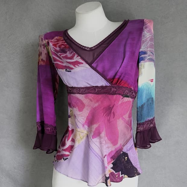 00’s John Galliano Printed Lace Blouse