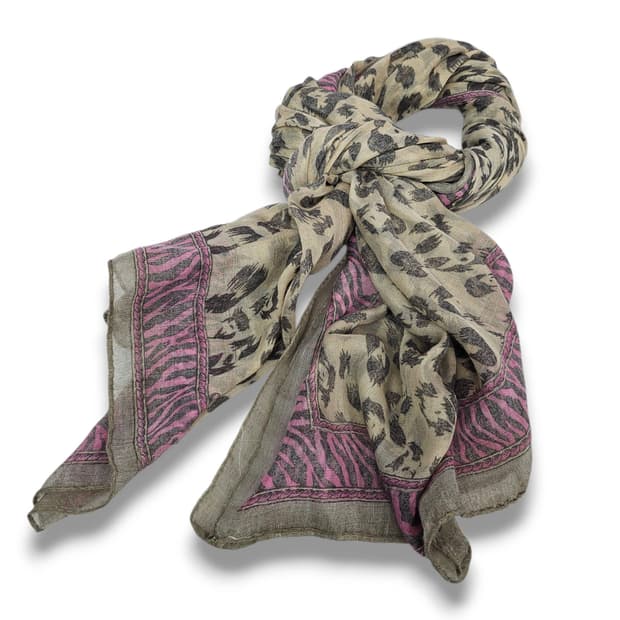 Leo Scarf 지브라 호피 스카프