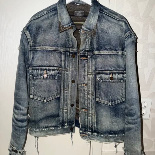 생로랑 디스트로이드 데님 자켓 size xL