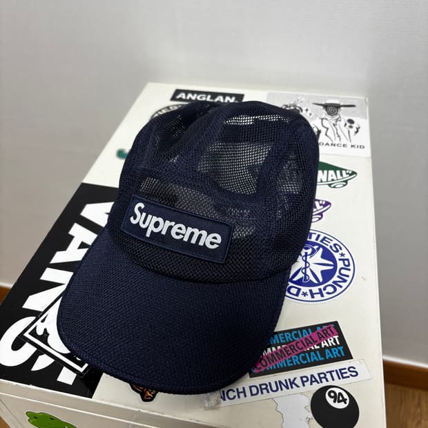 supreme 23ss mesh cordura camp cap navy