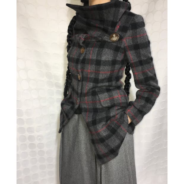 Vivienne westwood 체크 울 코트