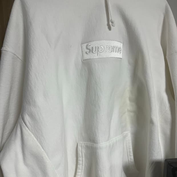 슈프림 박스 로고 후드 화이트 XL