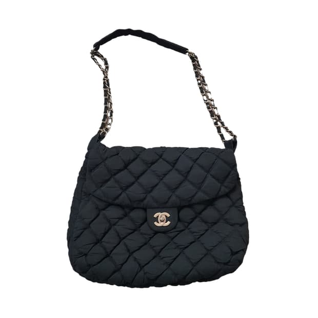 샤넬 빈티지 퀼팅 패브릭 버블 체인 숄더백