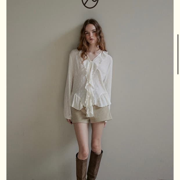 Ouro 아우로 FLORAL JERSEY BLOUSE