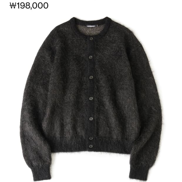 [2(S)]해칭룸 하나비 모헤어 가디건 블랙