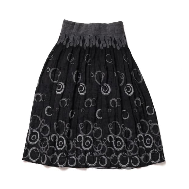 Jpn Vintage Pattern Pleats Skirt  
