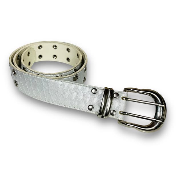 White Snake O-ring vintage Belt