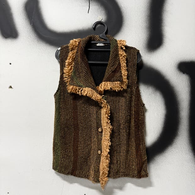 VTG 빈티지 웨스턴 그런지 프린지 디테일 스트라이프 베스트