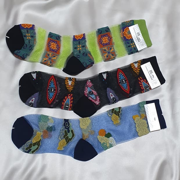 그린 블루 블랙 CONNISTINE MUSEUM 코니스틴 뮤지엄 양말 