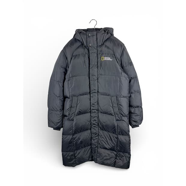 (95) 내셔널지오그래픽 구스다운 롱 패딩 블랙