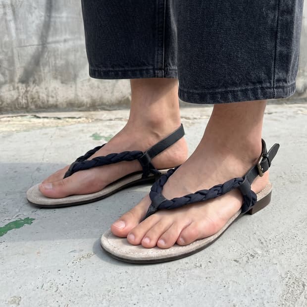 275~280/ 랑방 옴므 10AW 알버엘바즈 브레이드 스트랩 샌들