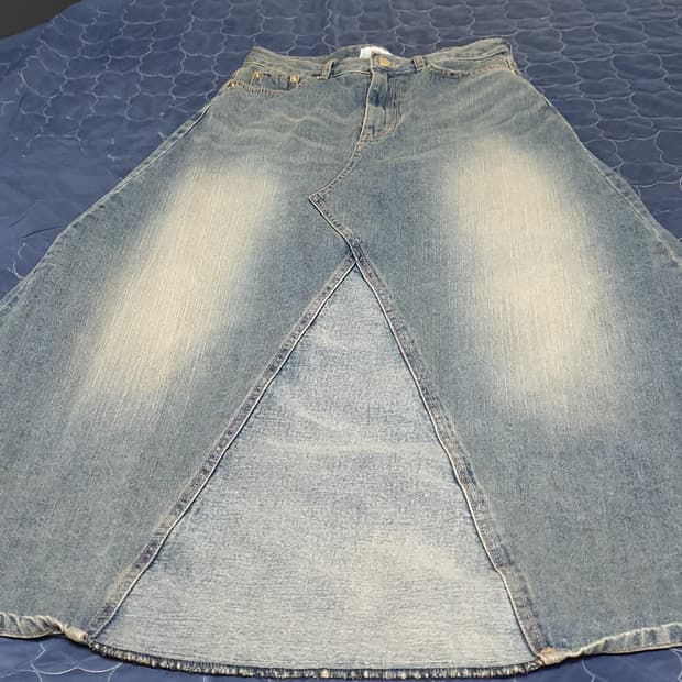 OOT 빈티지 워싱 데님 롱스커트 (28)
