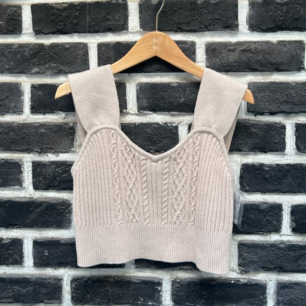 크롭 니트 뷔스티에