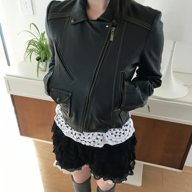 vintage real leather jacket